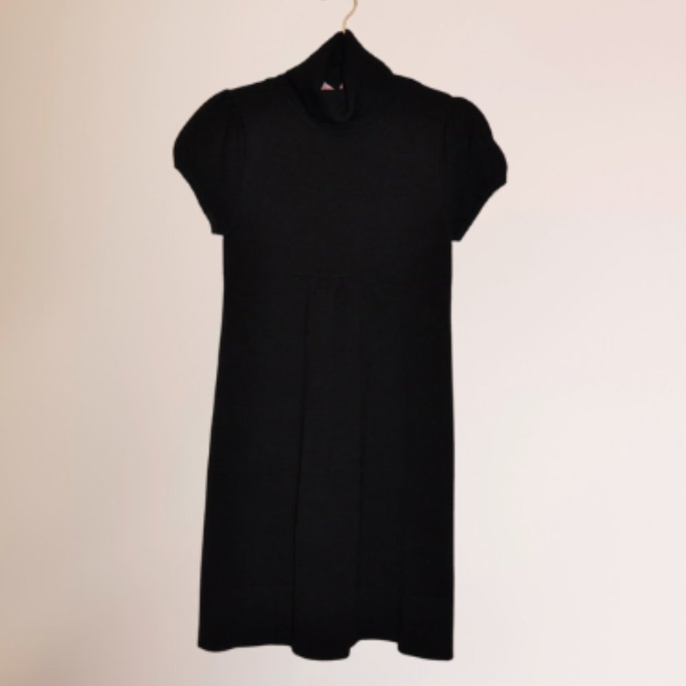 DEREK HEART TURTLENECK KNIT DRESS-BLACK-LARGE-NWT!